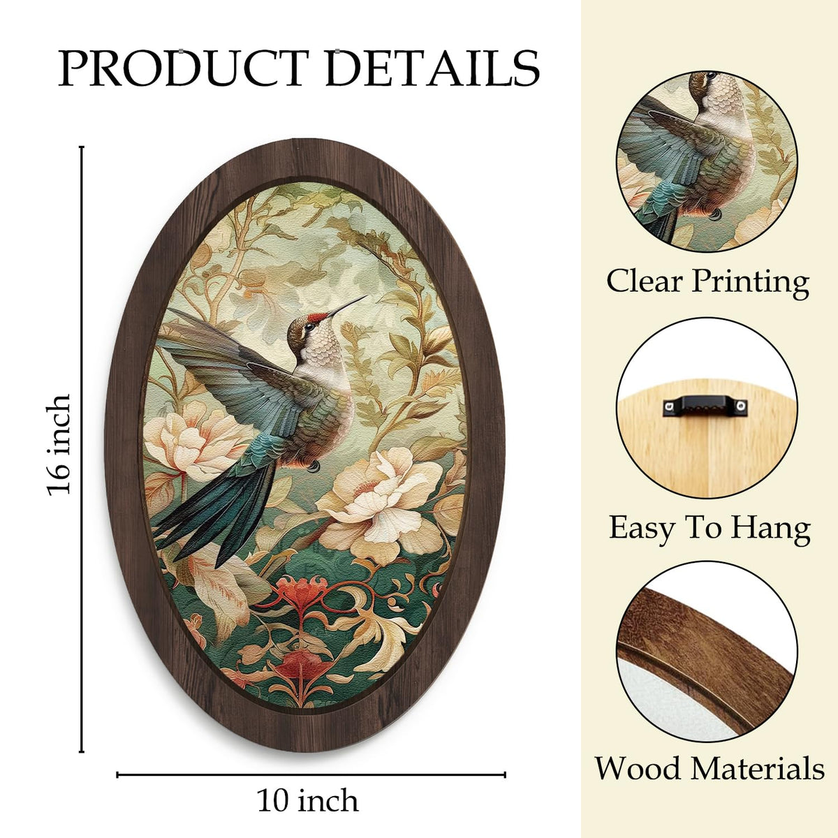 Hummingbird Framed Wall Art Decor (hummingbird 4)
