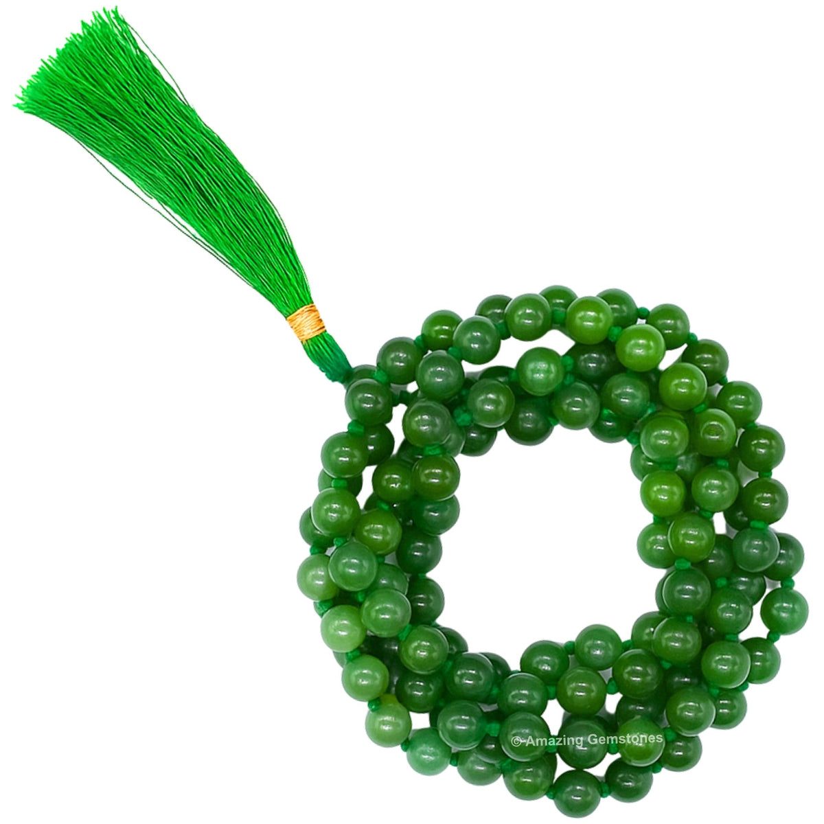 Green Aventurine Buddhist Prayer Beads Japa Mala with 108 Meditation Beads (Hand Knotted / Green Aventurine)