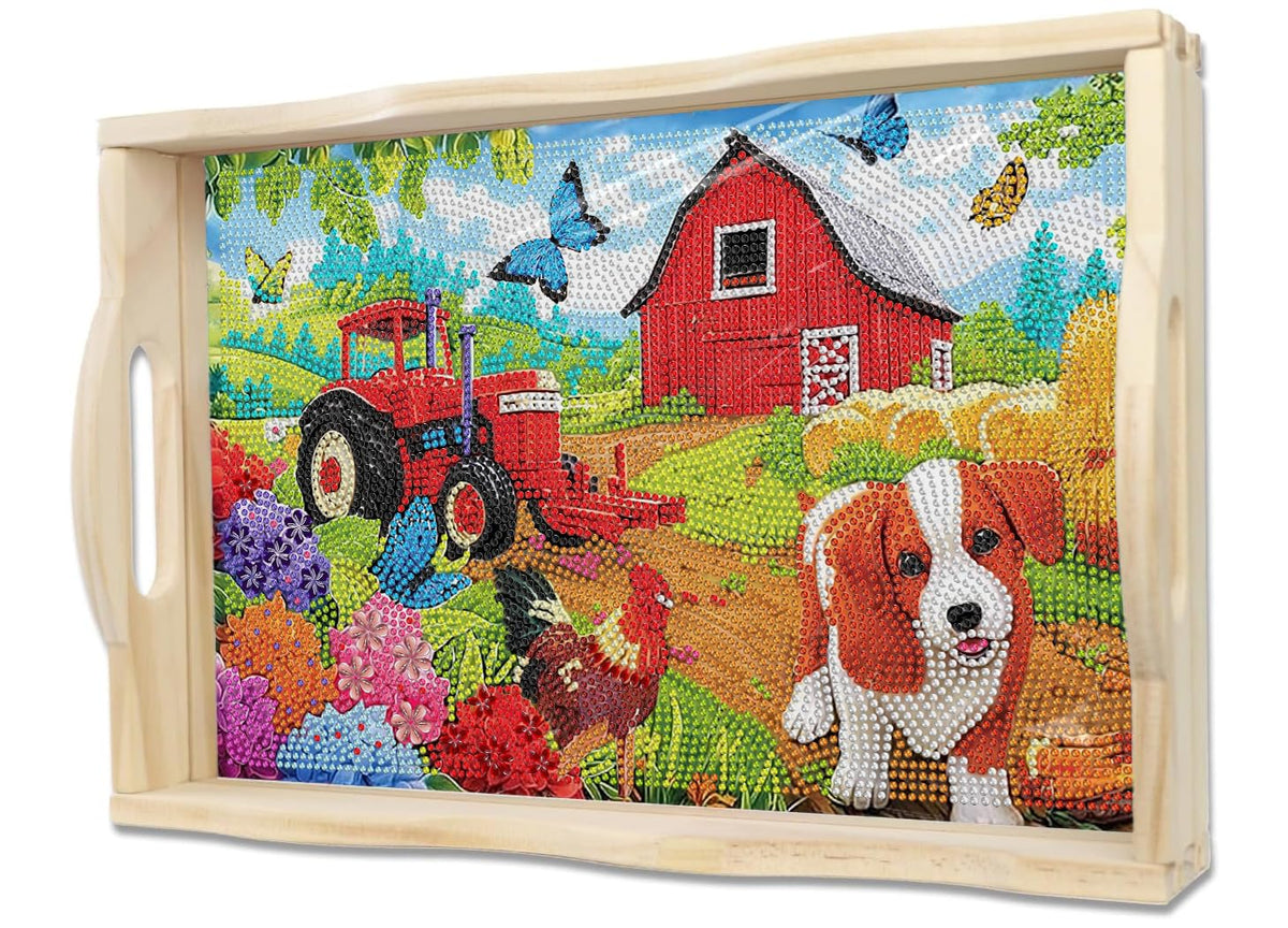 Diamond Art Kits for Adults Wooden Serving Trays with Handles (D Farmhouse CB NEW)