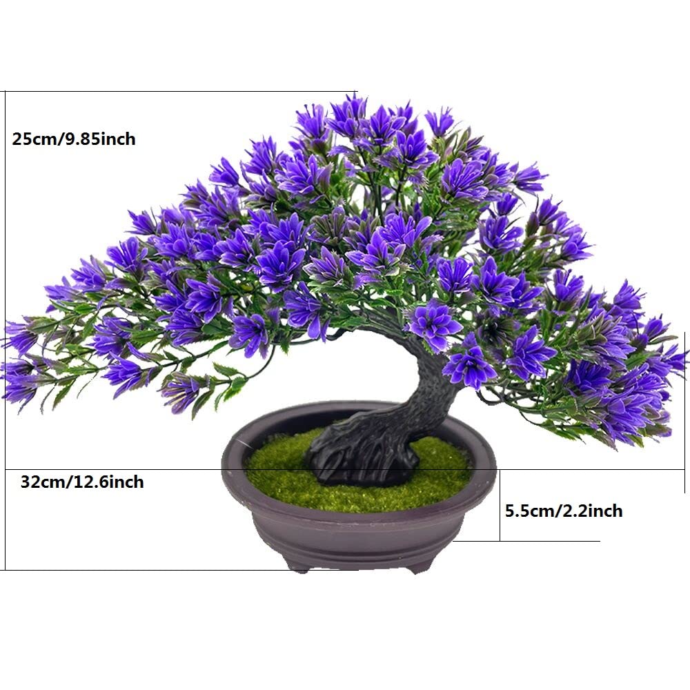 Artificial Bonsai Tree Juniper Faux Plants Indoor Small Fake Plants Decor with Pots for Home Table Office Desk Bathroom Shelf Bedroom Living Room Farmhouse Decorations (A)