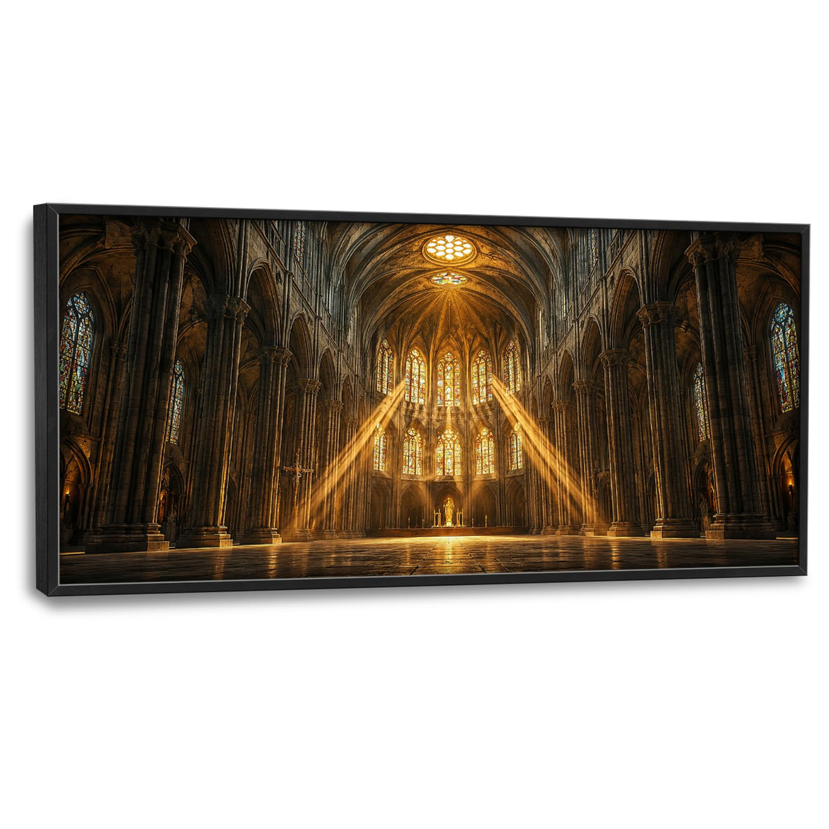 Cathedral Church Large Wall Art Religious Canvas Framed Wall Decor Pictures Painting Artwork for Living Room Bedroom Office 30"x60" (Gothic Cathedral / 60"L x 30"W)