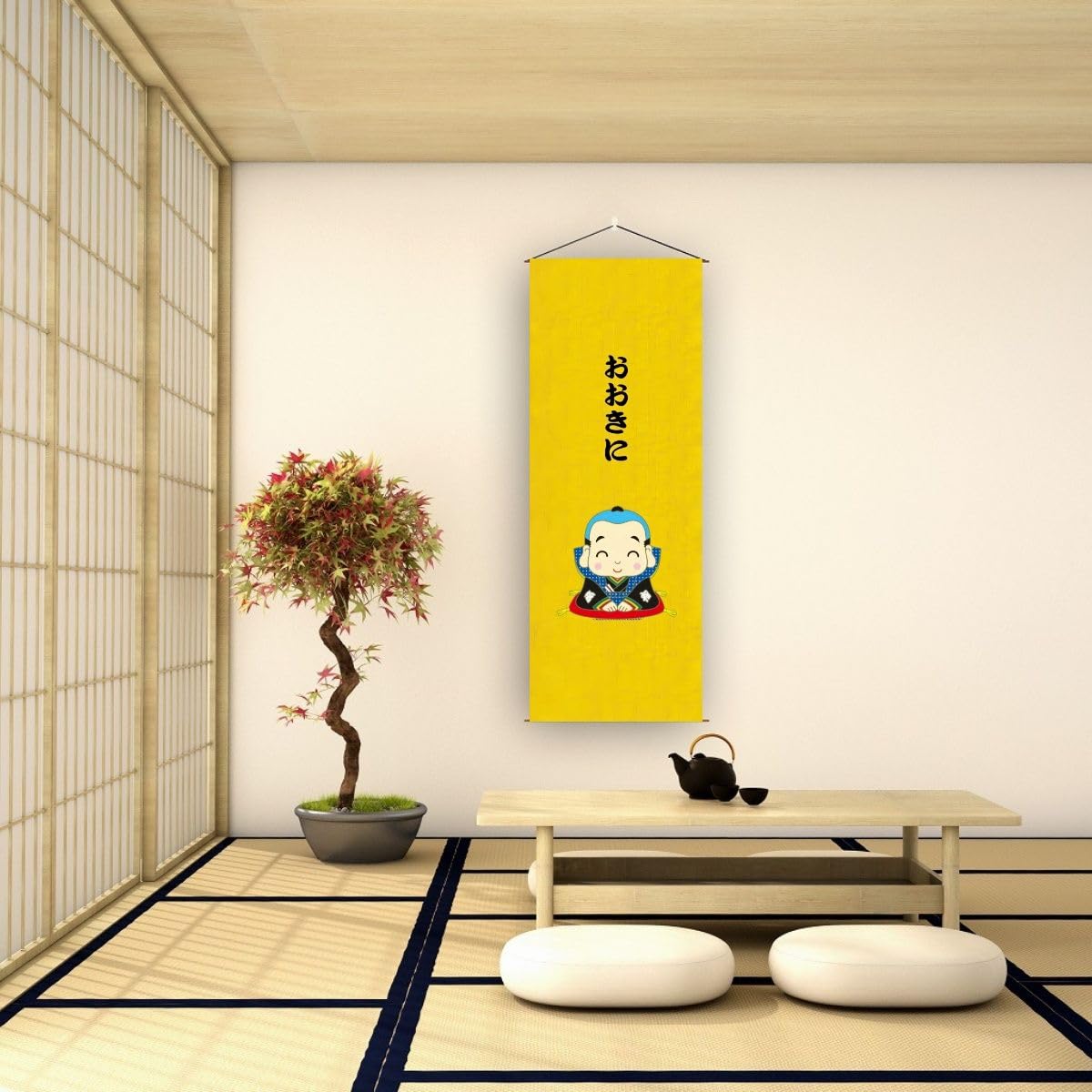 Japanese Tapestry Wall Art (The Little Monk)