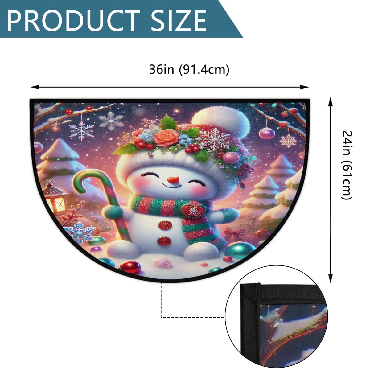 Christmas Half Round Door Mat Outdoor Welcome Entrance Doormat A2 (B-12 Christmas)