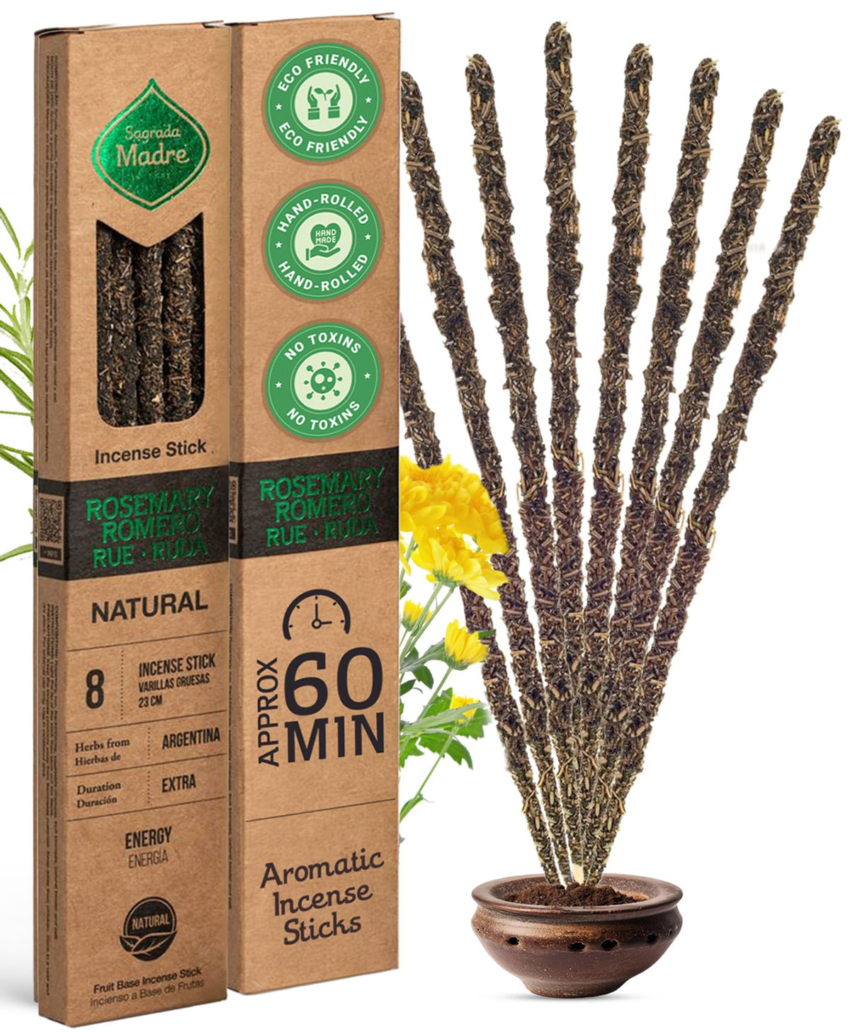 Natural Rue Rosemary Frankincense Incense