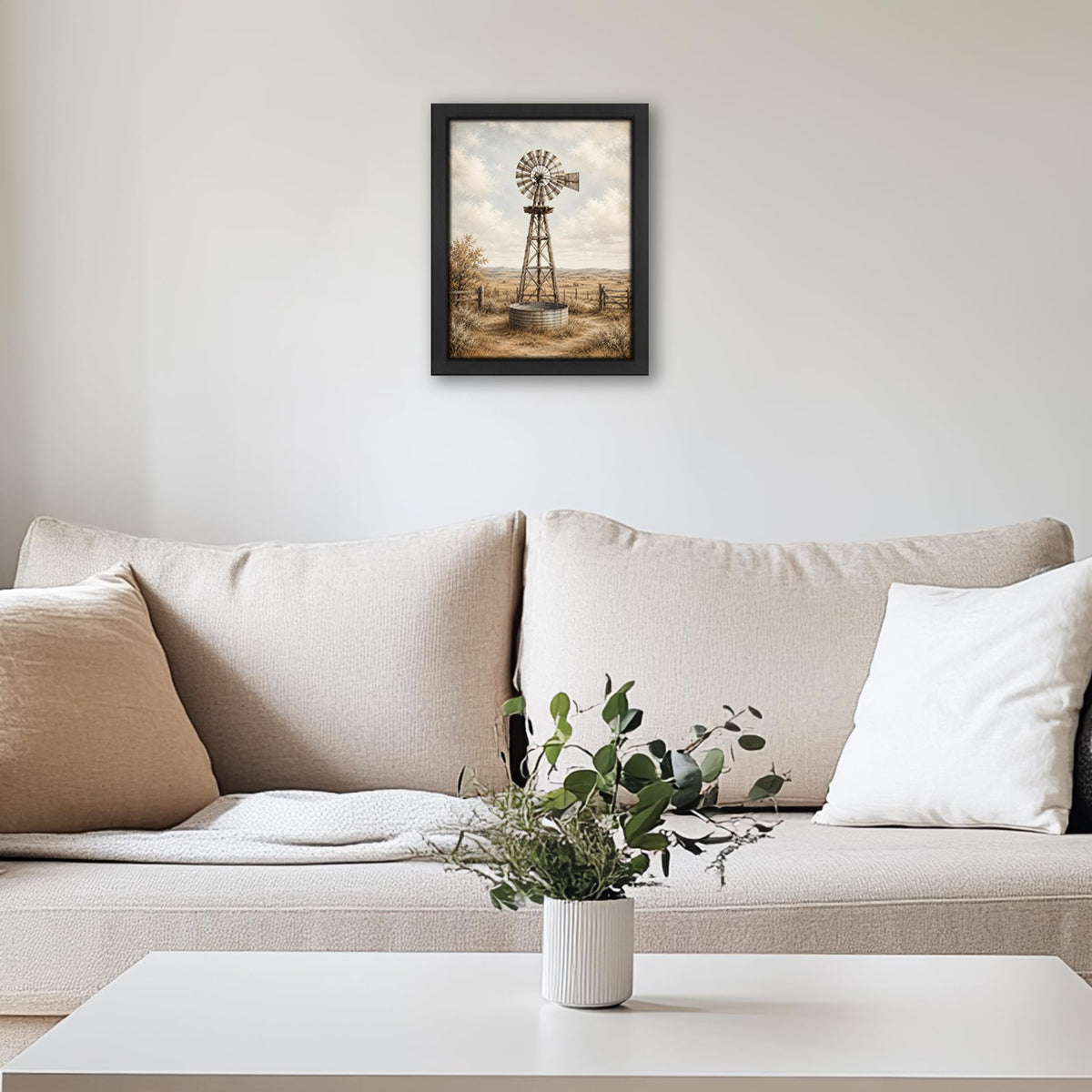 Rustic Windmill Decor Wall Art (Wall Art Framed 68 / 16"L x 12"W)
