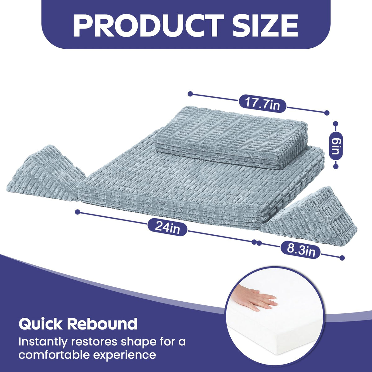 Meditation Cushion Set (Charcoal / 24X24X2 Inch)