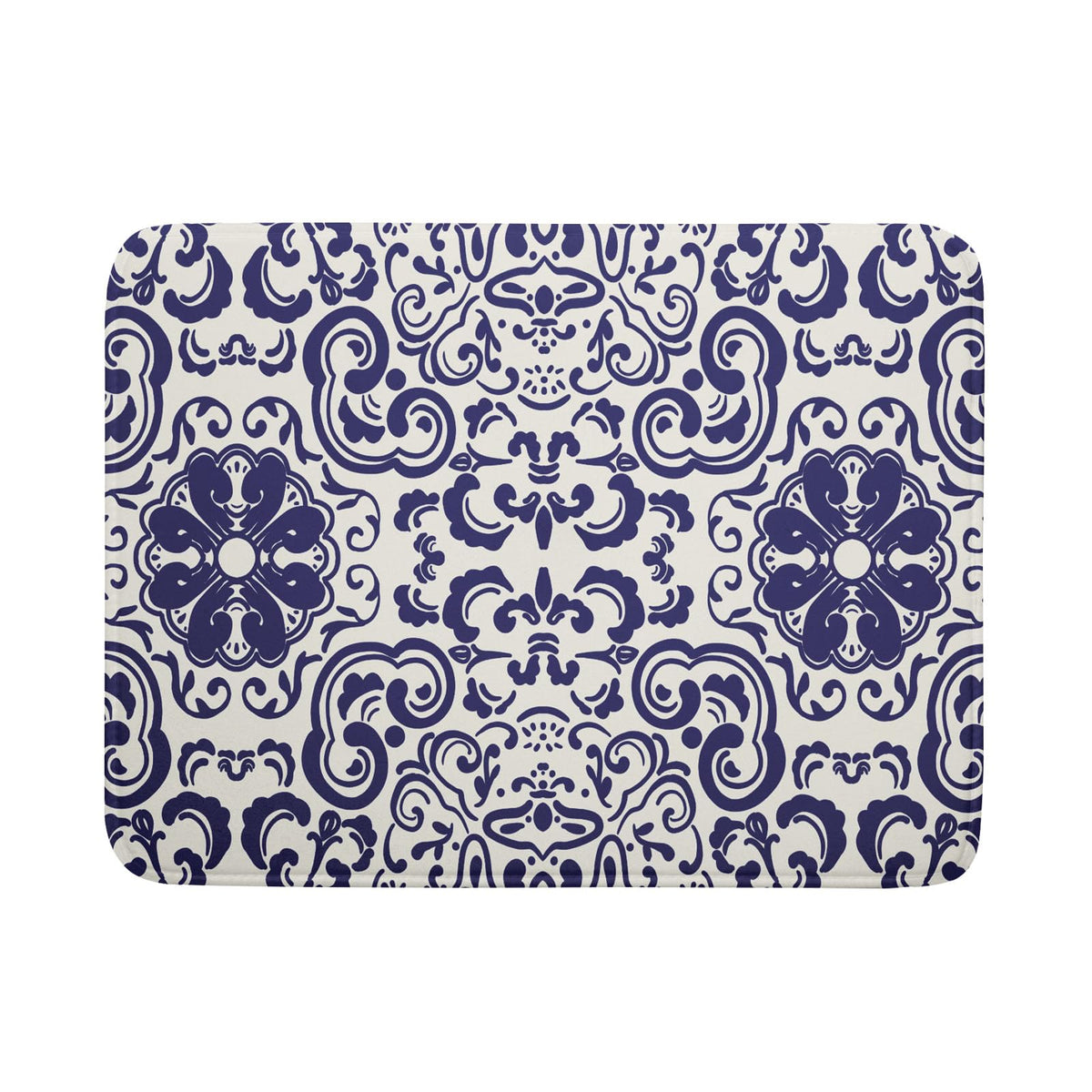 Boho Ethnic Design Dish Drying Mat for Kitchen Counter (Blue Boho Mandala230807 / 18" x 24")
