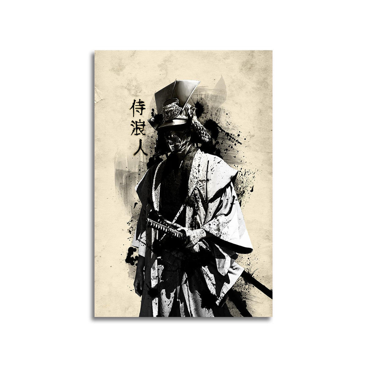 Canvas Poster Oil Painting Japanese Bushido Samurai Ronin Modern Character Wall Art Poster Prints Picture Decoration For Living Room Bedroom Unframed 12 x18 inches (18"L x 12"W / Unframe-4)