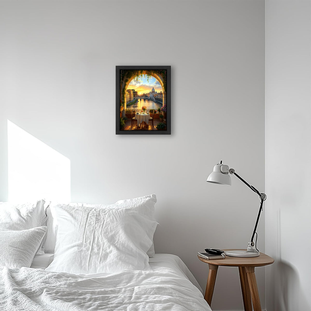 Rome Tiber River Decor Wall Art (Wall Art Framed 40 / 24"L x 16"W)