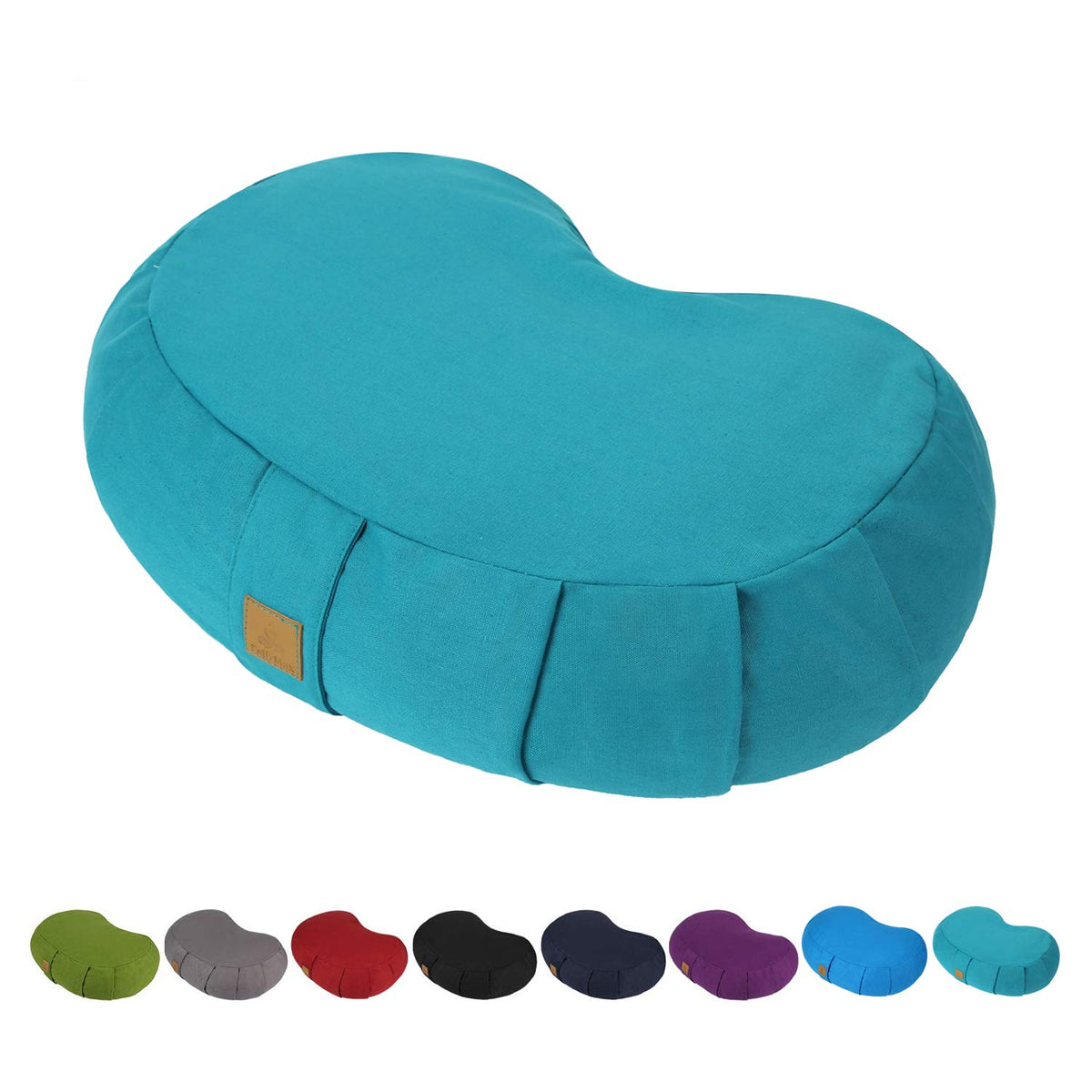 Crescent Zafu Meditation Pillow (Cyan Blue)