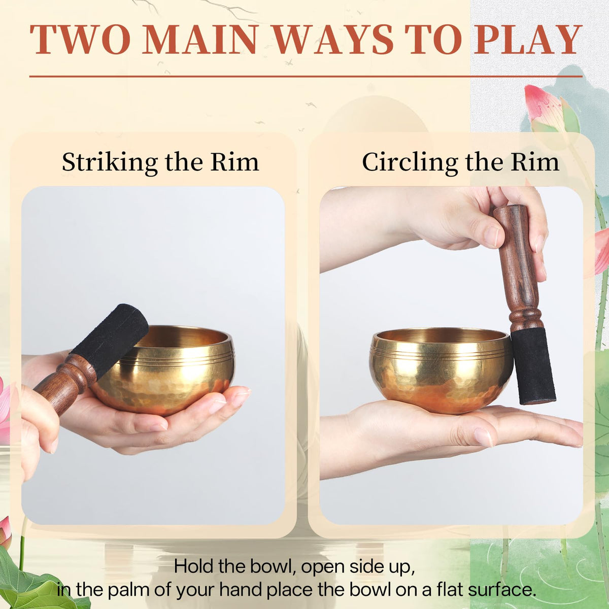 HandMade Meditation Singing Bowl (3.5 inch Gold)