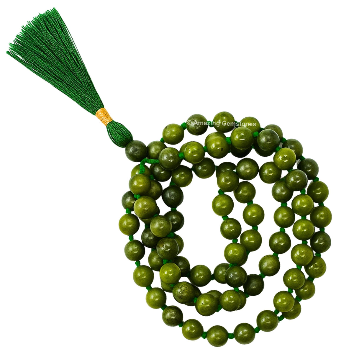 Green Jade Mala (Green Jade / Knotted)