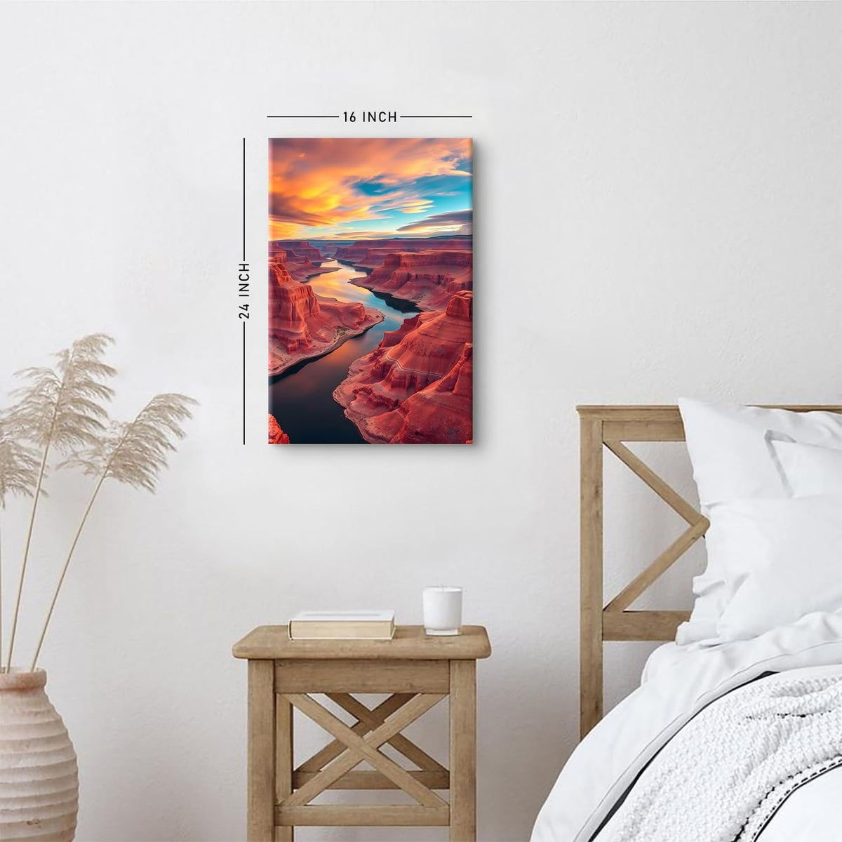 Red Rock Wall Art Mountain Pictures Wall Decor Sunset Utah National Park Posters Colorado River Landscape Pictures Nature Glen Canyon Artwork for Bathroom Bedroom Home Decoration 16x24 (24"L x 16"W / Glen Canyon)