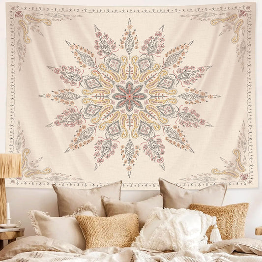 Bohemian Tapestry Wall Hanging (80"L x 60"W / WhiteSimple)