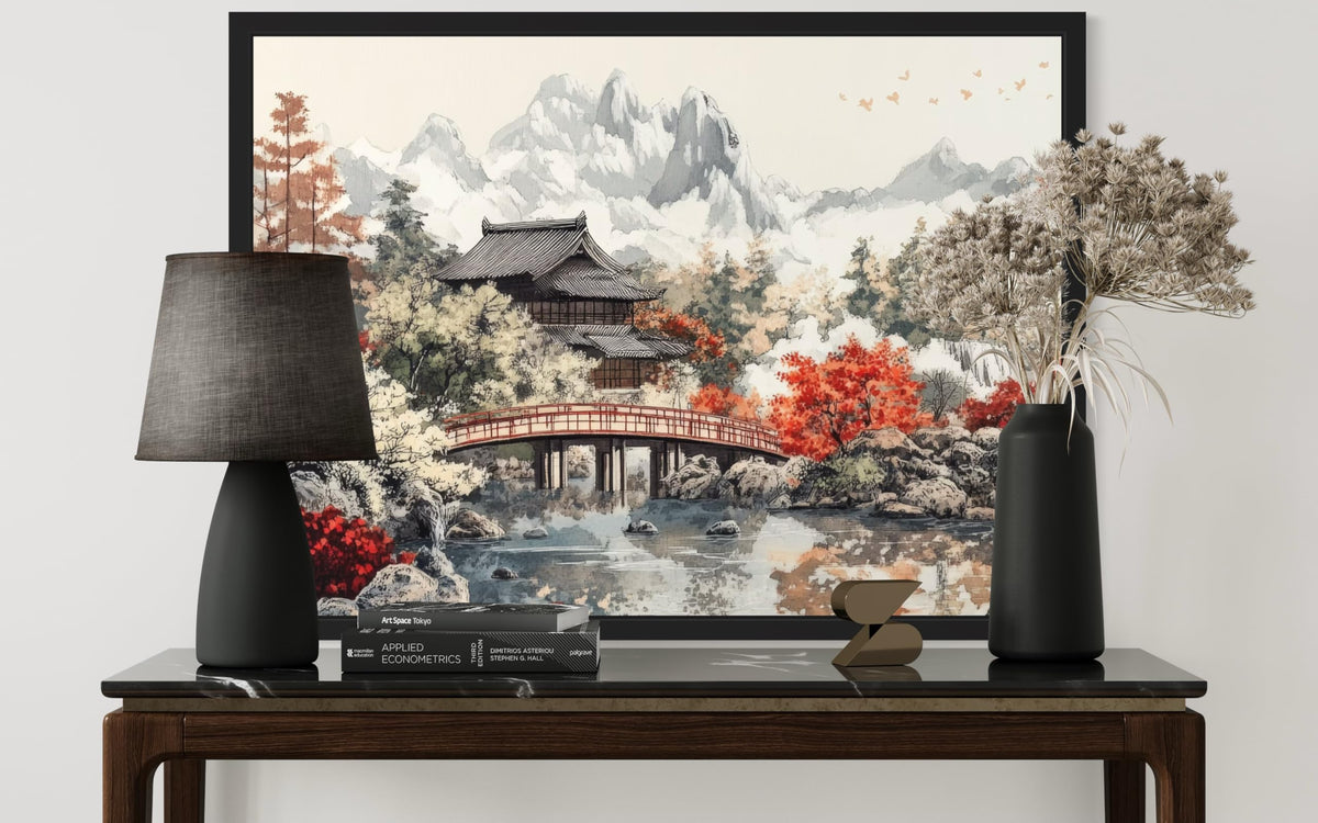 Zen Garden Black Framed Wall Art Print Poster (Zen Garden / 24"L x 18"W)