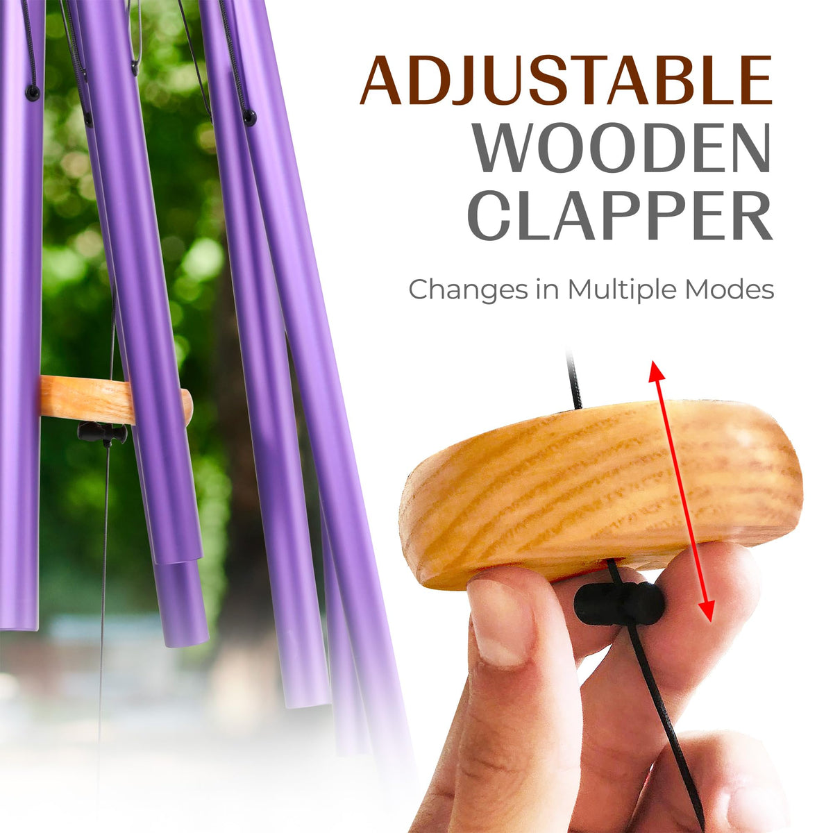 UpBlend 29" Purple Aluminum Wind Chimes for Outside (29")