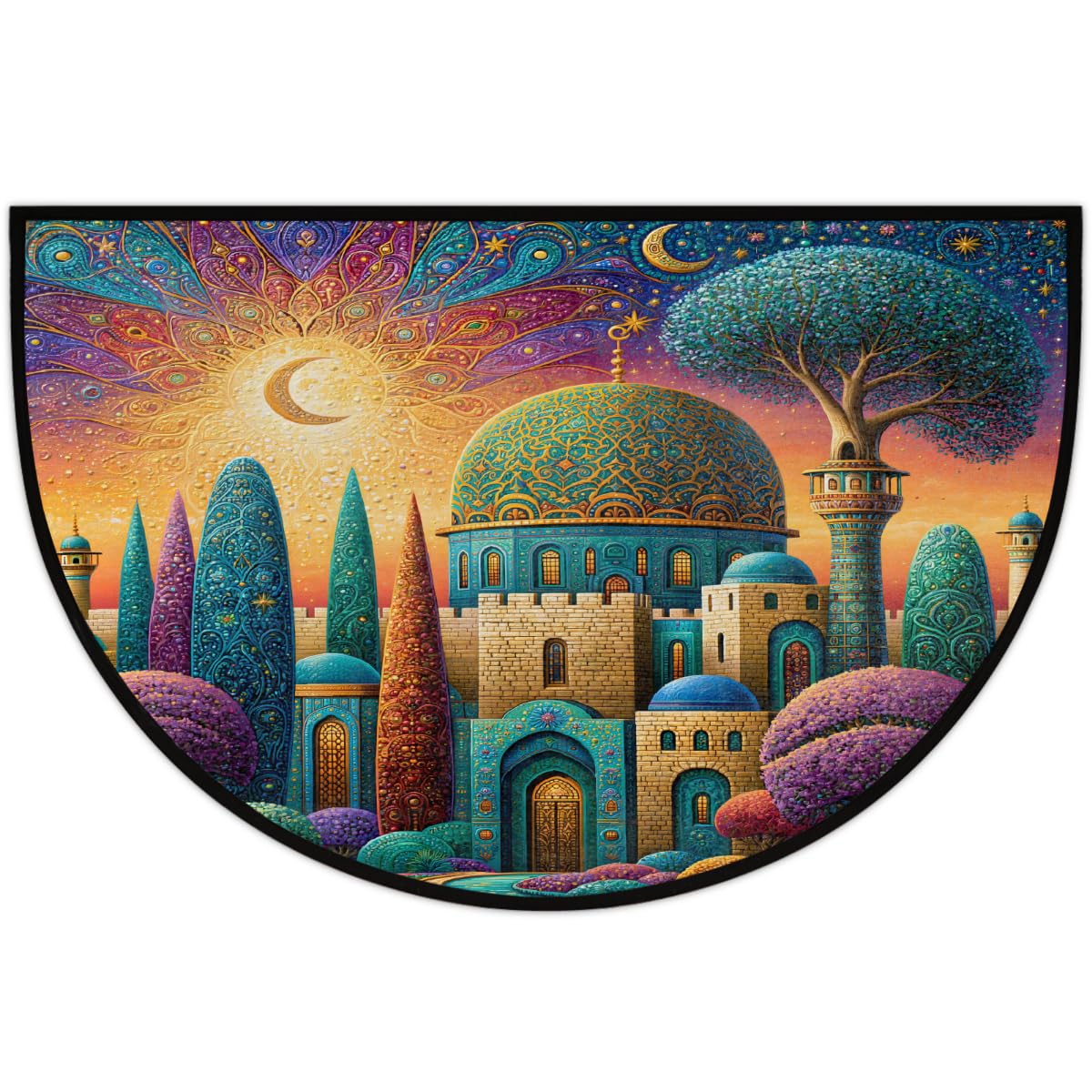 Art Half Round Rug Half Moon Door Mat Half Circle Rugs (B:d-color 5)