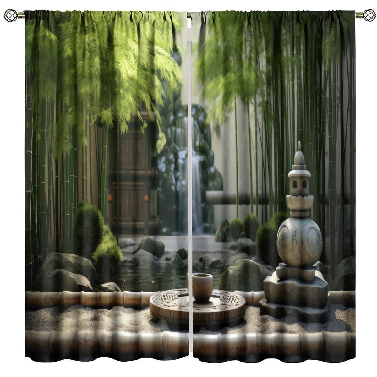 Leisurely Bamboo Curtains (42"W x 84"L (Pack of 2) / Style-6)