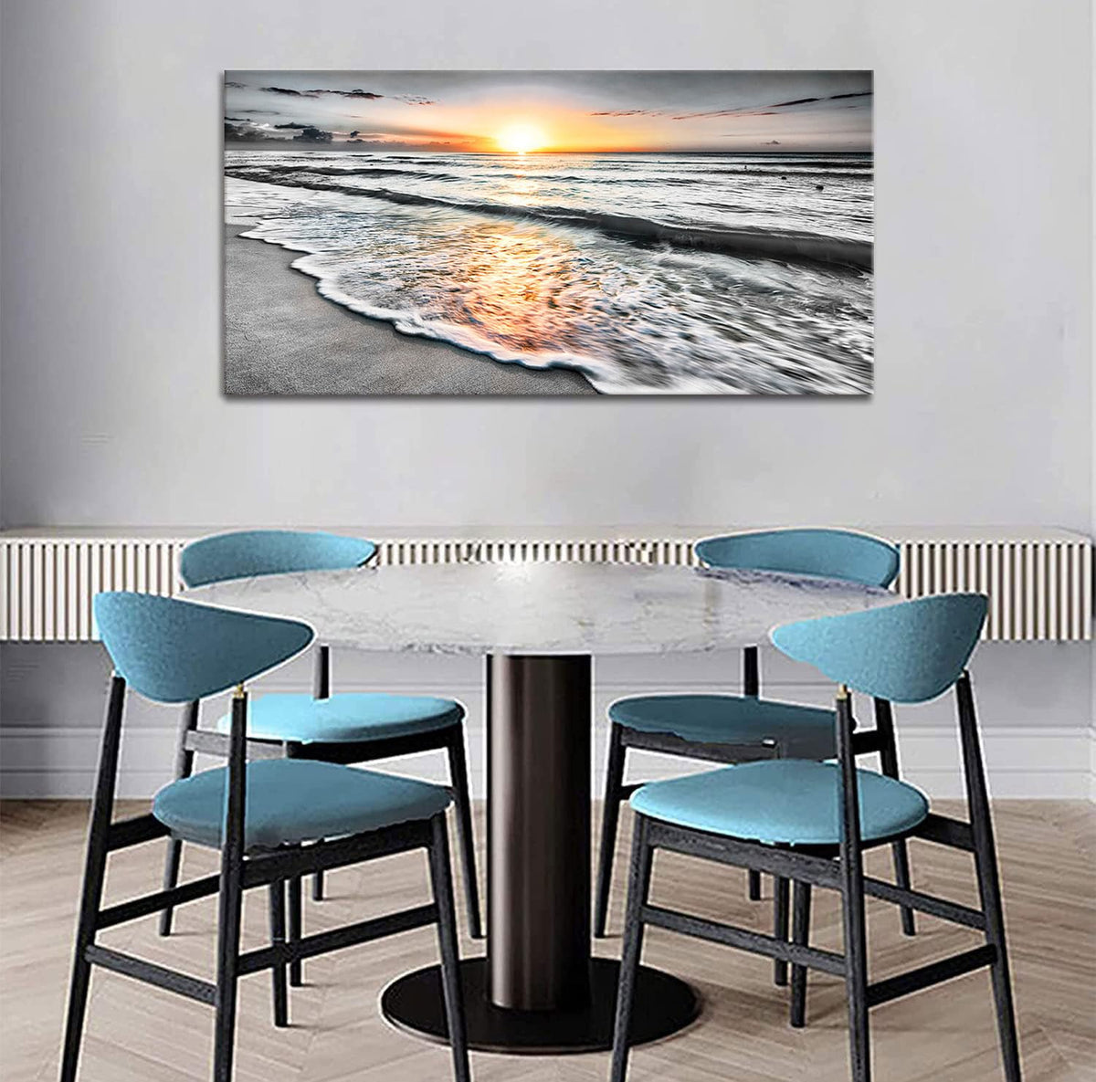 Black and White Wall Art Ocean Artwork Decor Beach Painting Aesthetic Sunset Sea Photo Canvas Prints Large Pictures for Living Room Wall Decoration Bedroom Office Wall Art Room Decor 30x60 (beach 00 / 60"L x 30"W)