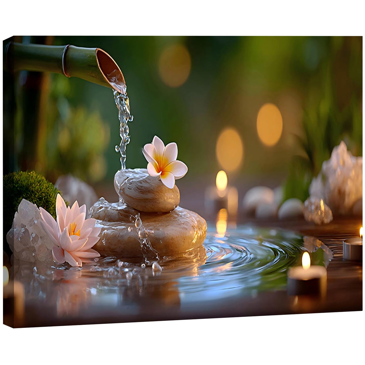 Framed Spa Canvas Wall Art for Bathroom Decor (Pictures14 / 36"L x 24"W)