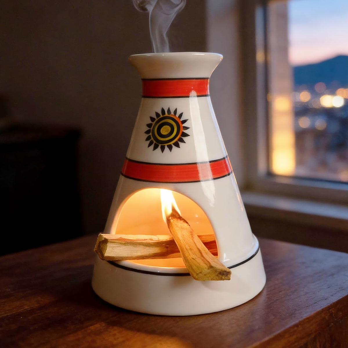 Handmade Ceramic Palo Santo Burner Chimney (Pulse Thread Palo)