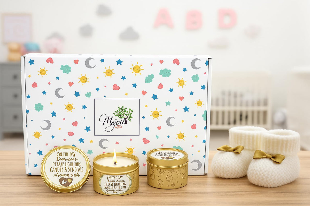 Baby Shower Candle Favors Gift Set (Gold-Bronze-1-9pk)