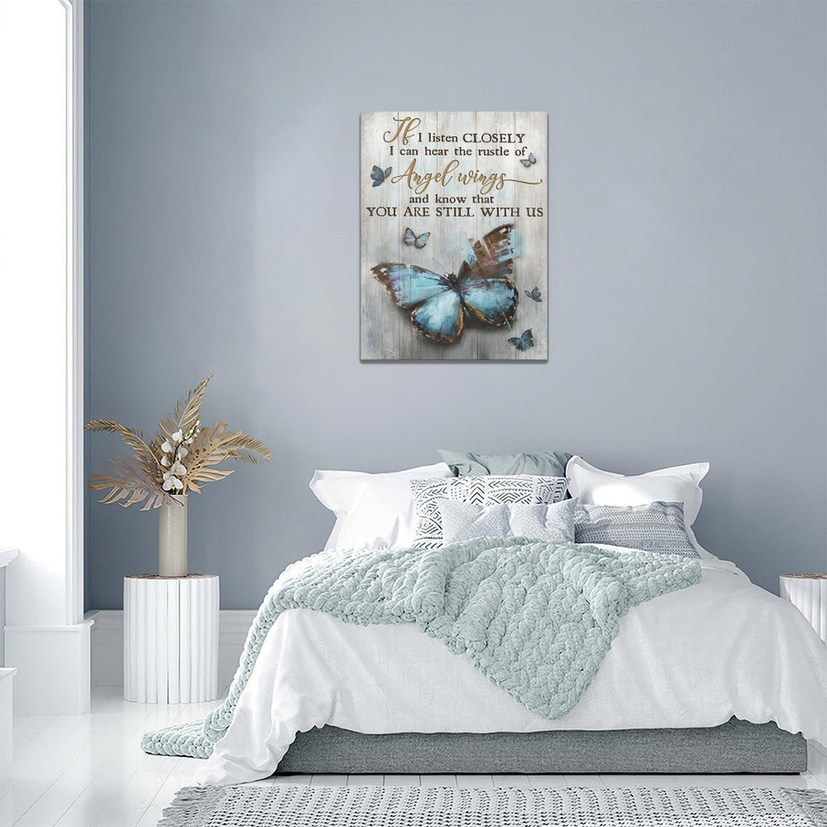Farmhouse Butterfly Wall Art Butterfly Pictures Wall Decor Vintage Butterfly Canvas Painting Prints Modern Artwork Home Decoration for Bathroom Bedroom Living Room 12"x16" (Vintage Butterfly / 16"L x 12"W)