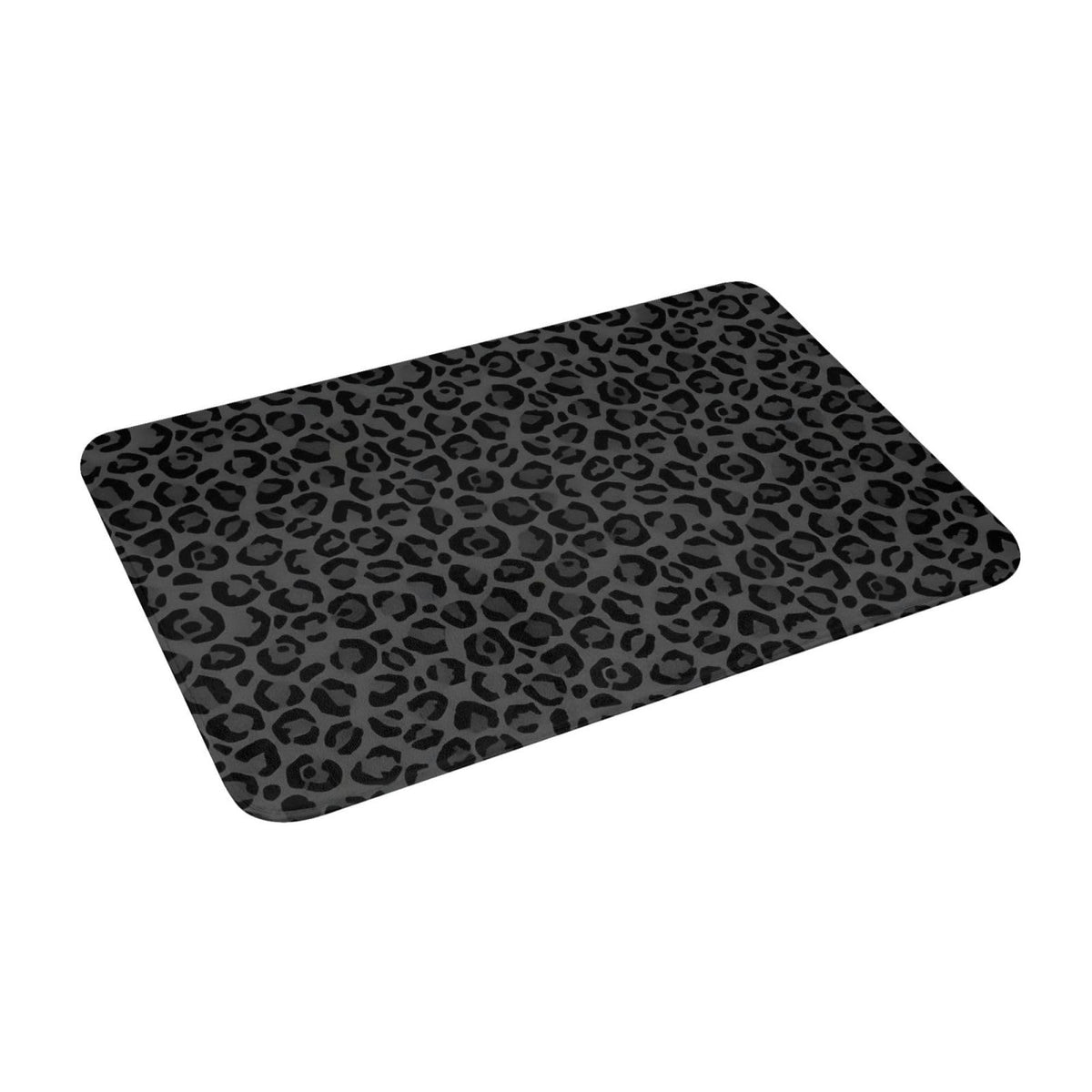 Leopard Print Black Bath Mat Non (1'4" x 1'11" (Rectangular) / Leopard Print Black)