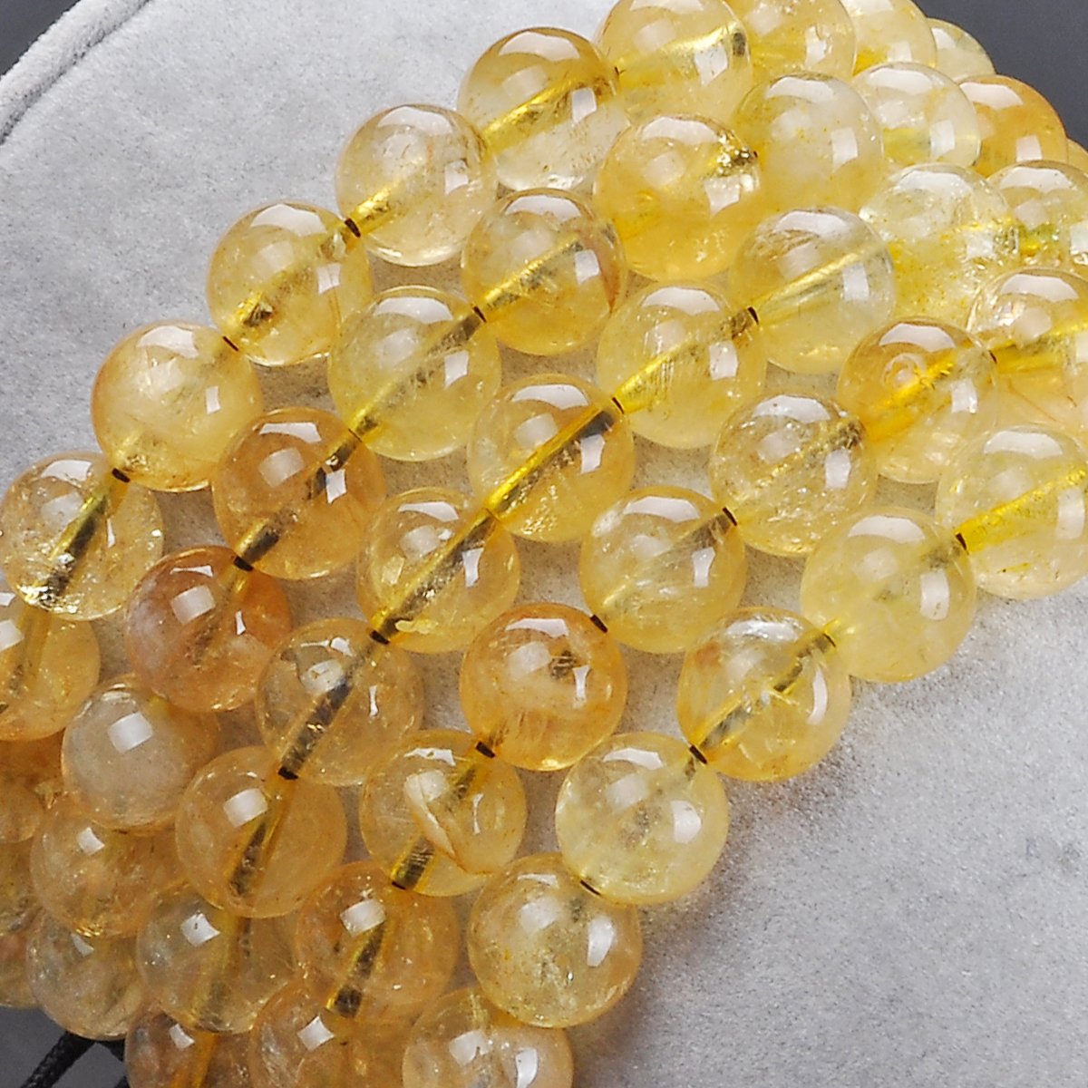 Adjustable Handmade Gem Semi Precious Gemstone 8mm Round Beads Stretch Bracelet Unisex (Citrine / 8mm)