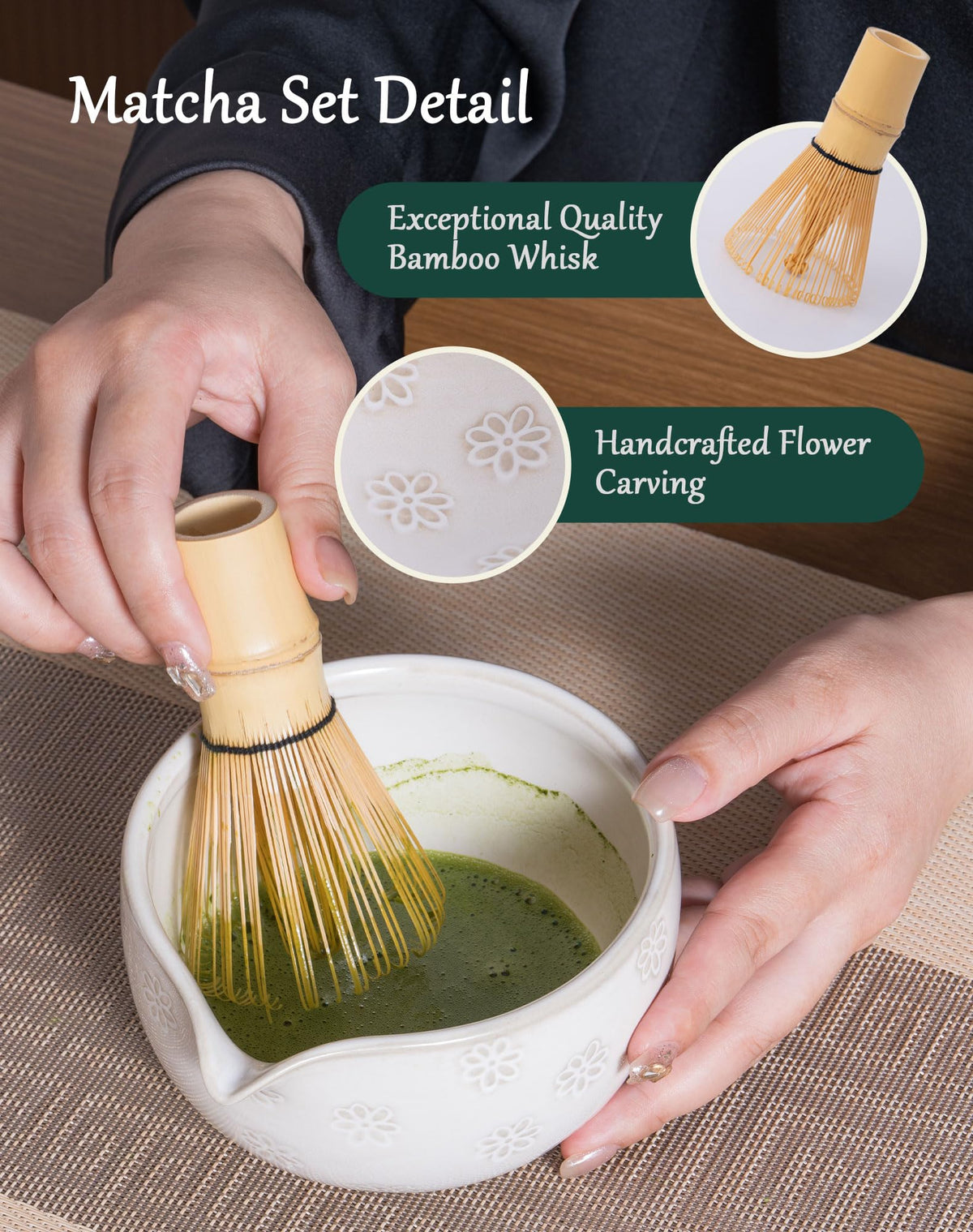 Matcha Whisk Set 6Pcs (White)