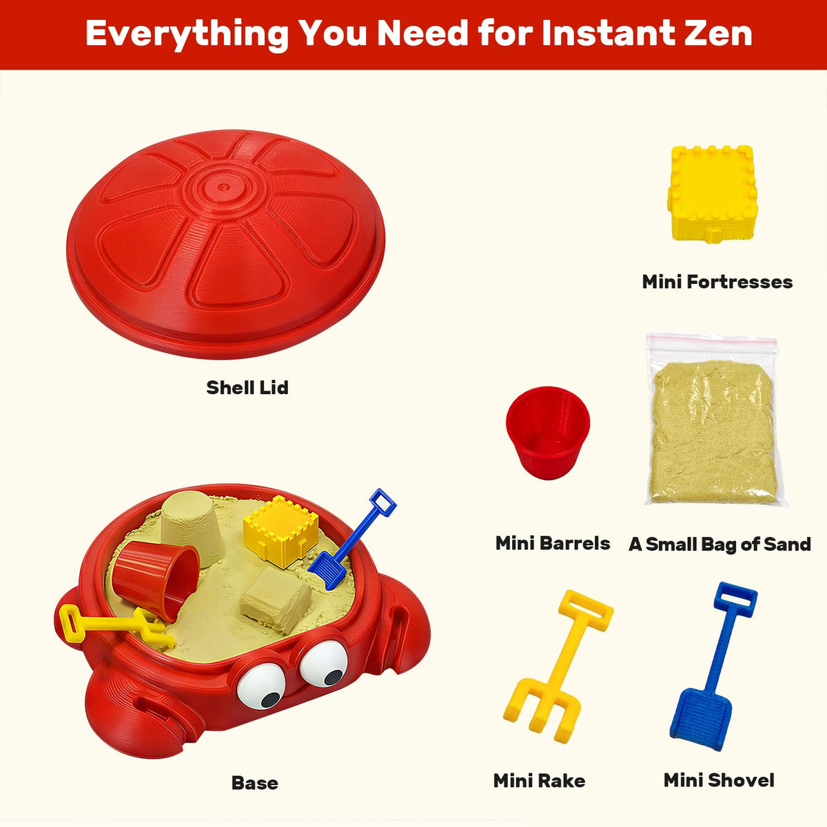 Mini Crab Sandbox Zen Garden for Desk