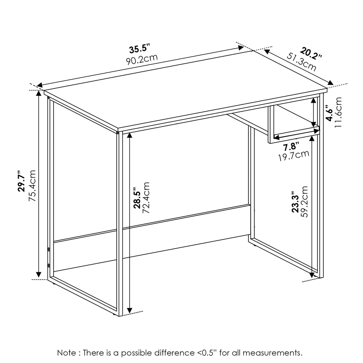Moretti Lifestyle Study Desk (Columbia Walnut / 35 inches)