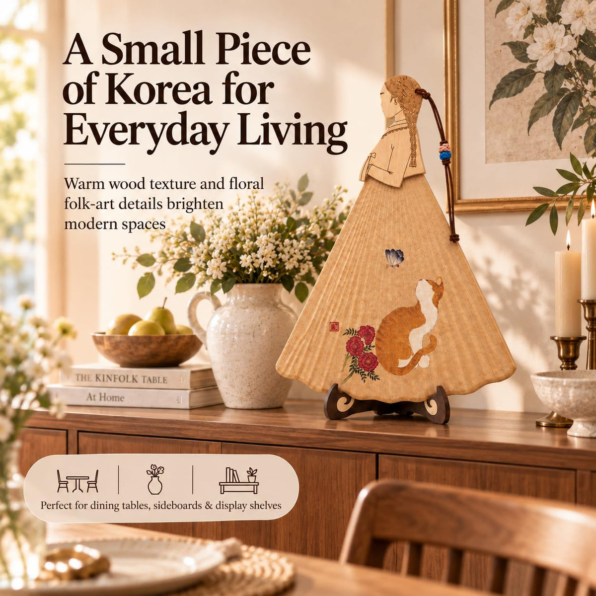 Korean Shelf Decor (Cat With Flowers)