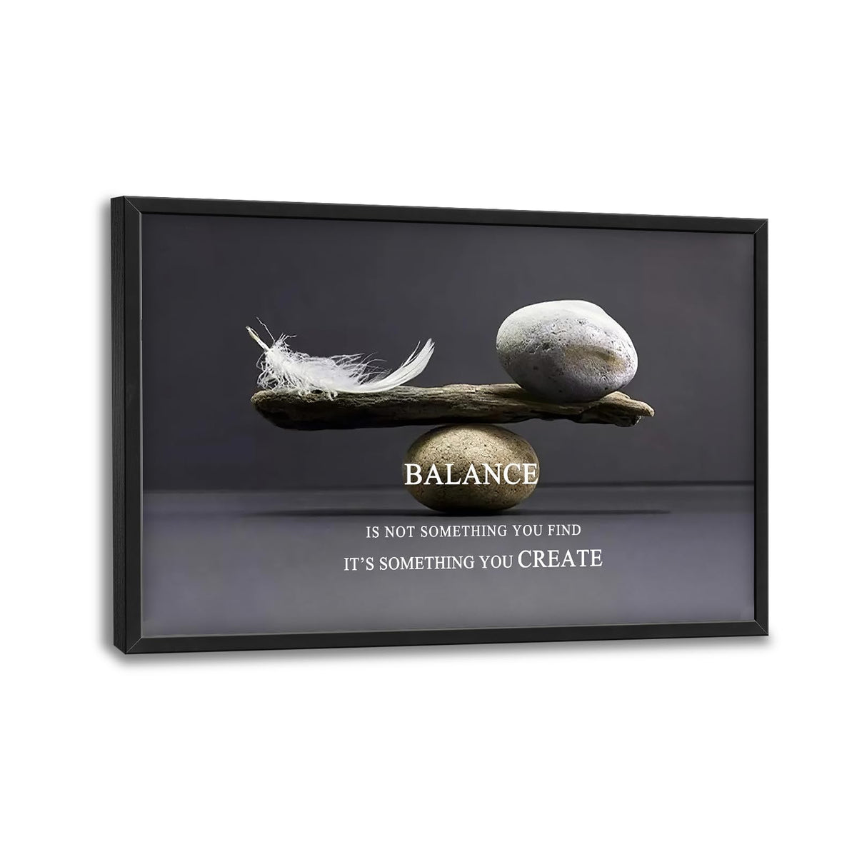 Zen Large Wall Art Motivational Quotes Office Wall Decor Inspirational Balance Stone Pictures Canvas Prints Framed Artwork Home Decorations Above Over Bed for Living Room Bathroom 36"x24" (Balance Stone / 36"L x 24"W)