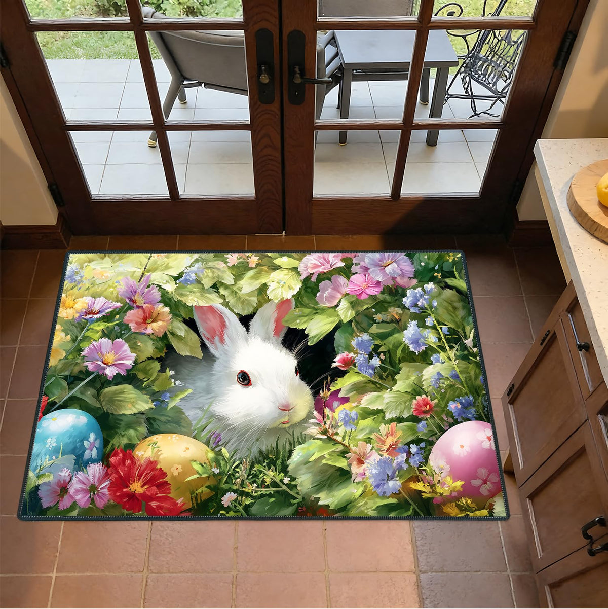 2x3FT Area Rug Bunny Garden Scene Indoor Entryway Rug (#12 / 2' x 3' (Rectangular))
