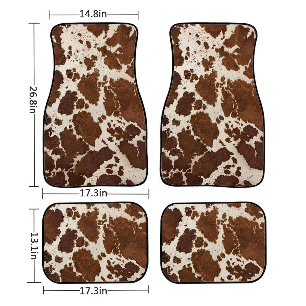 Brown Cow Auto Floor Mats Rubber Car Floor Mats Non Slip Foot Pads for Cars Automotive Carpet Mat Protector Universal Auto Vehicle SUV Van Vehicle Truck (Brown Cow)
