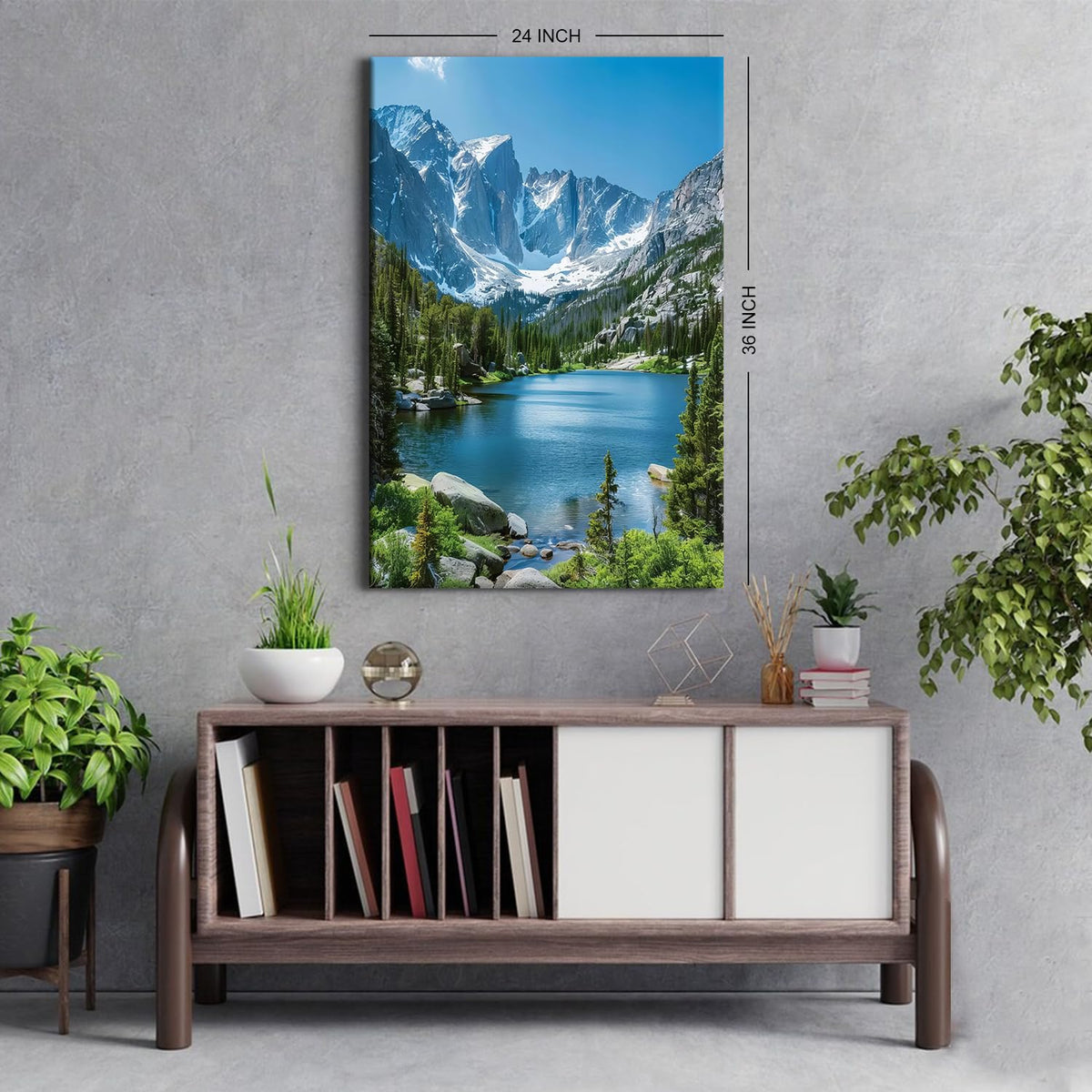 Nature Colorado Wall Art Mountain Wall Decor National Park Poster Modern Pine Trees Forest Lake Scenery Canvas Picture Prints Painting Photography for Living Room Office Artwork Home Decoration 24x36” (24"L x 36"W / RMNP08)