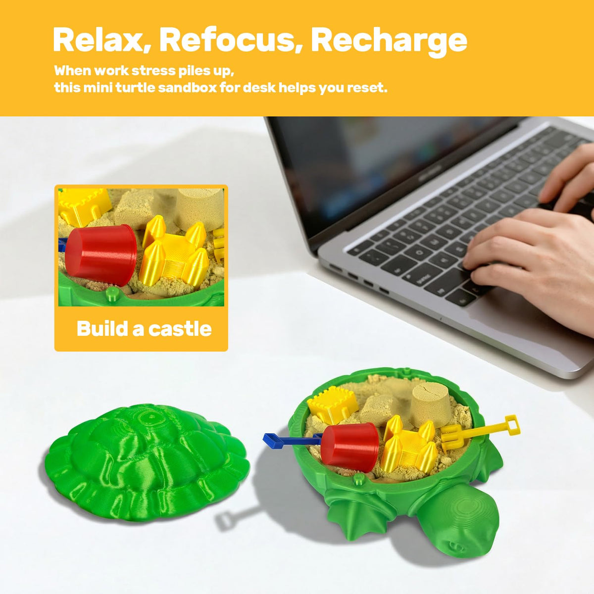 Mini Turtle Sandbox Zen Garden for Desk