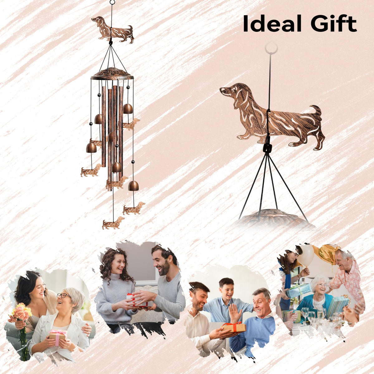 Dachshund Wind Chimes (Copper / Dachshund)