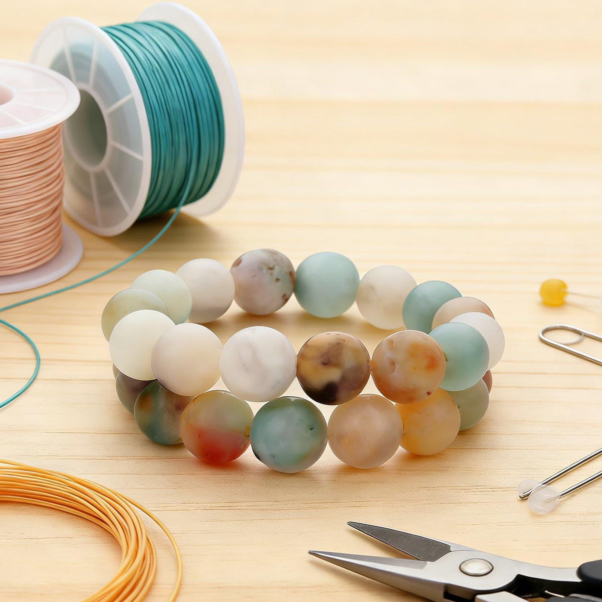 116 120 Pcs Amazonite Beads for Bracelet Jewelry Making 6 MM Natural Loose Amazonite Beads Gemstone Beads Round (Amazonite / 6MM, 116-120pcs)