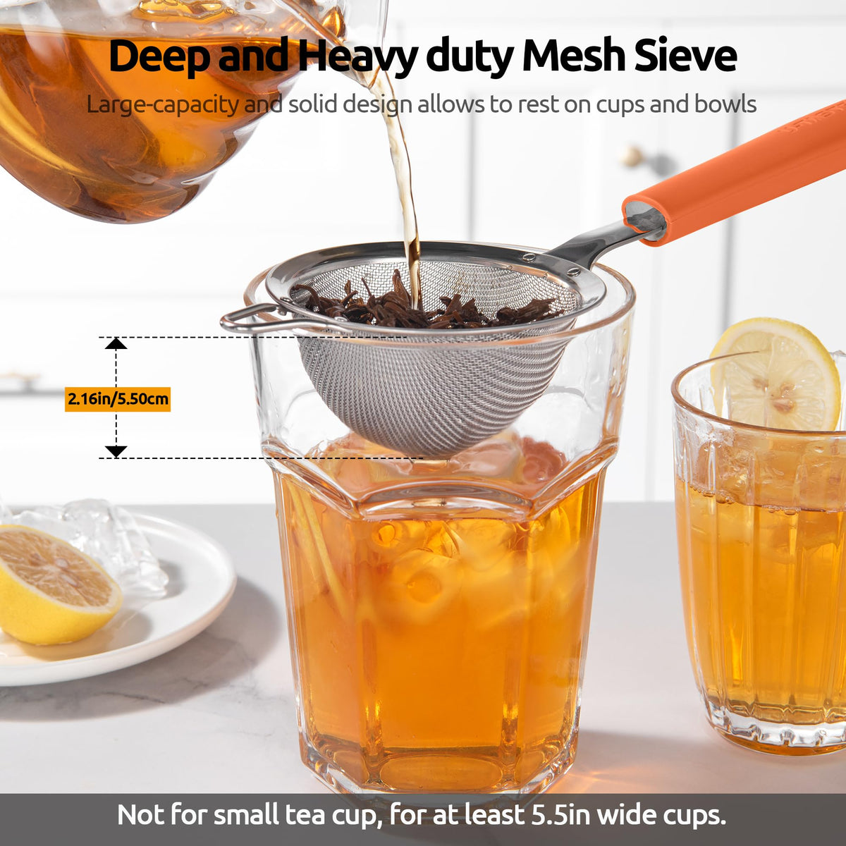 Fine Mesh Strainer (S-3.35in / (6) Orange)