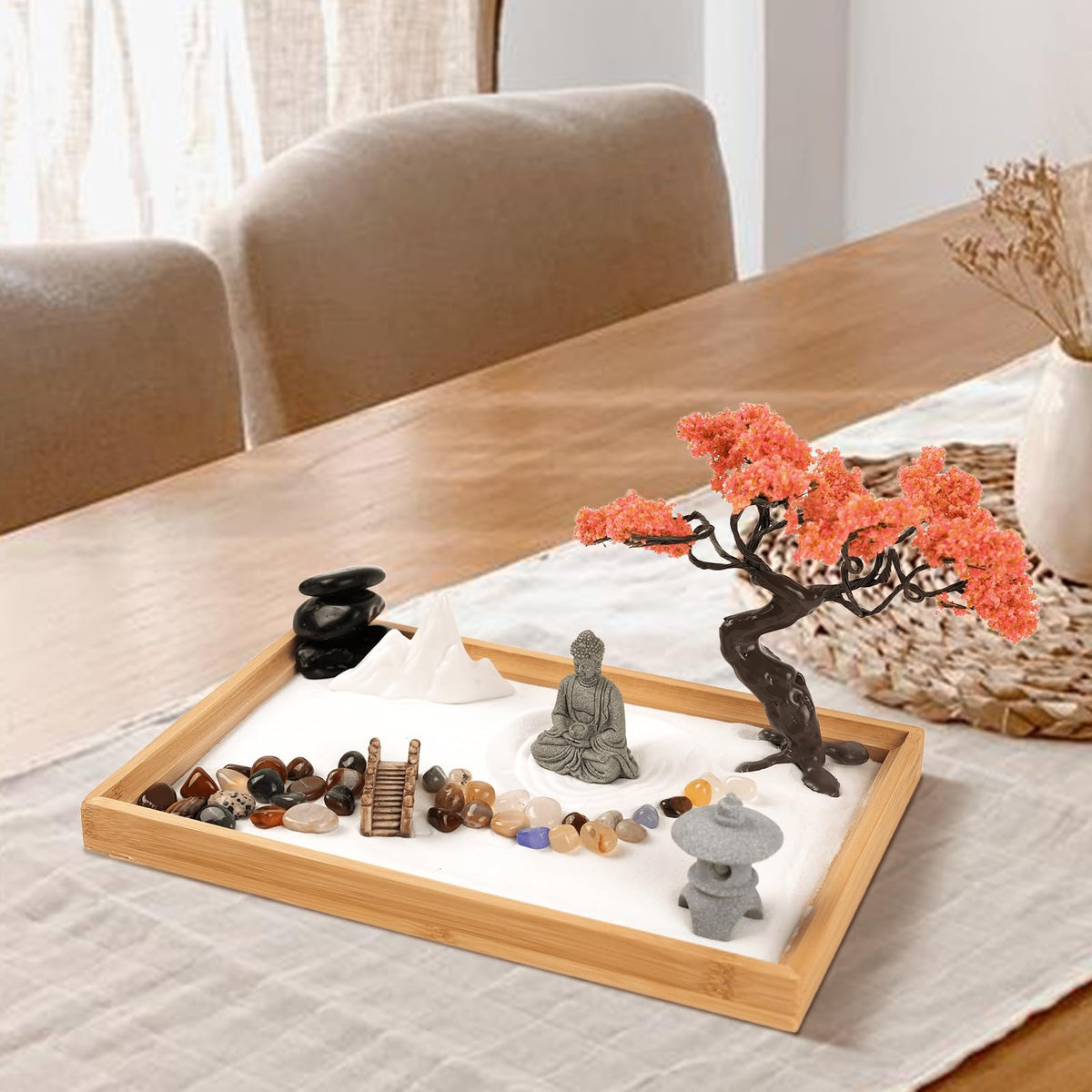 Mini Zen Garden for Desk Bodhi Tree and Buddha (Bodhi Tree and Buddha)