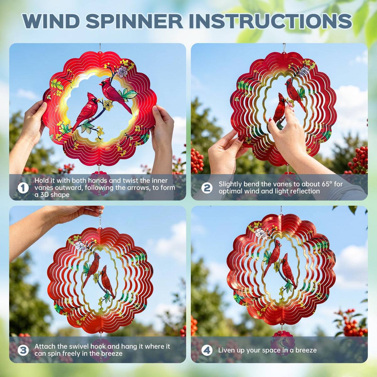 Cardinal Wind Spinner for Mother's Day (12In-Cardinal)