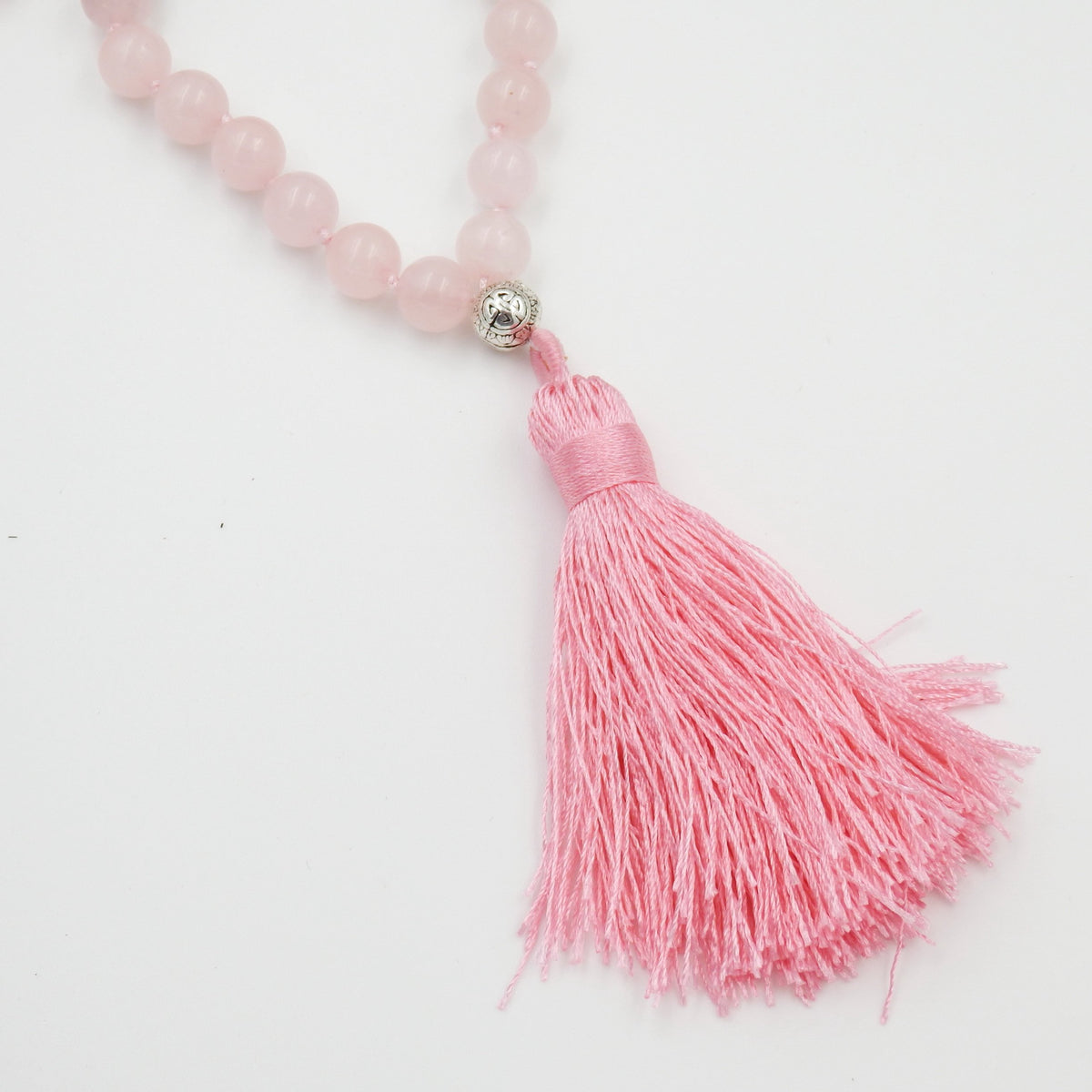 mala beads necklace for women man (rose quartz)