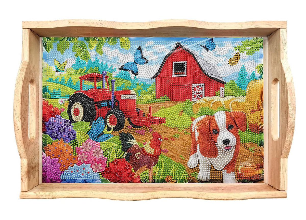 Diamond Art Kits for Adults Wooden Serving Trays with Handles (D Farmhouse CA NEW)