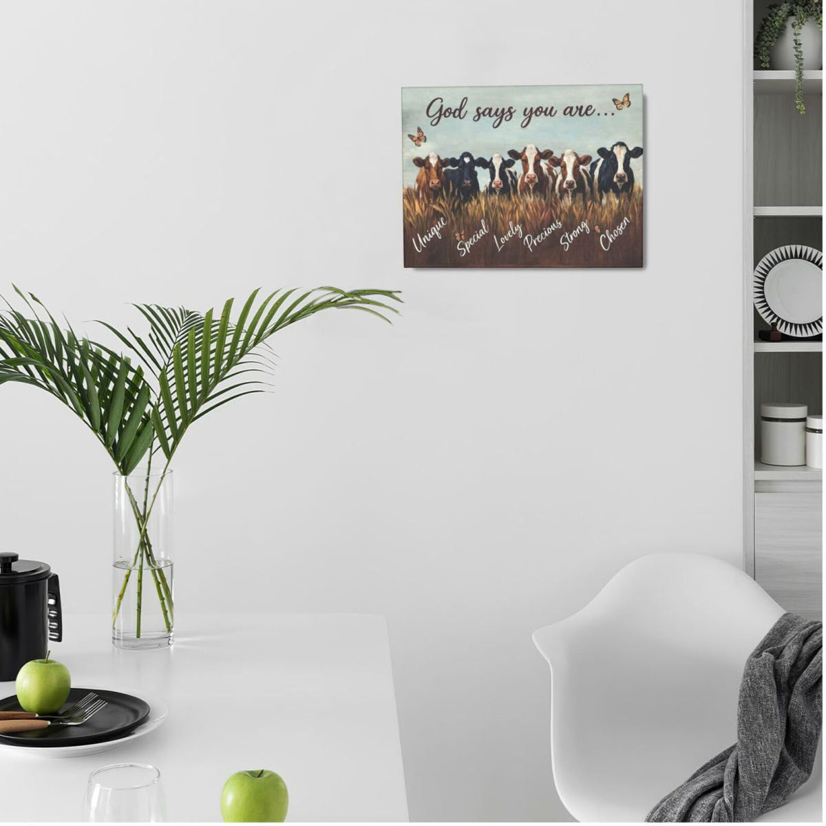 Farmhouse Cow Wall Art Rustic Canvas Wall Decor Country Pictures Paintings Prints Farm Animal Artwork Framed Cattle Decorations For Bathroom Bedroom Living Room Gifts 16" x 12" (Farm Cow / 16"L x 12"W)