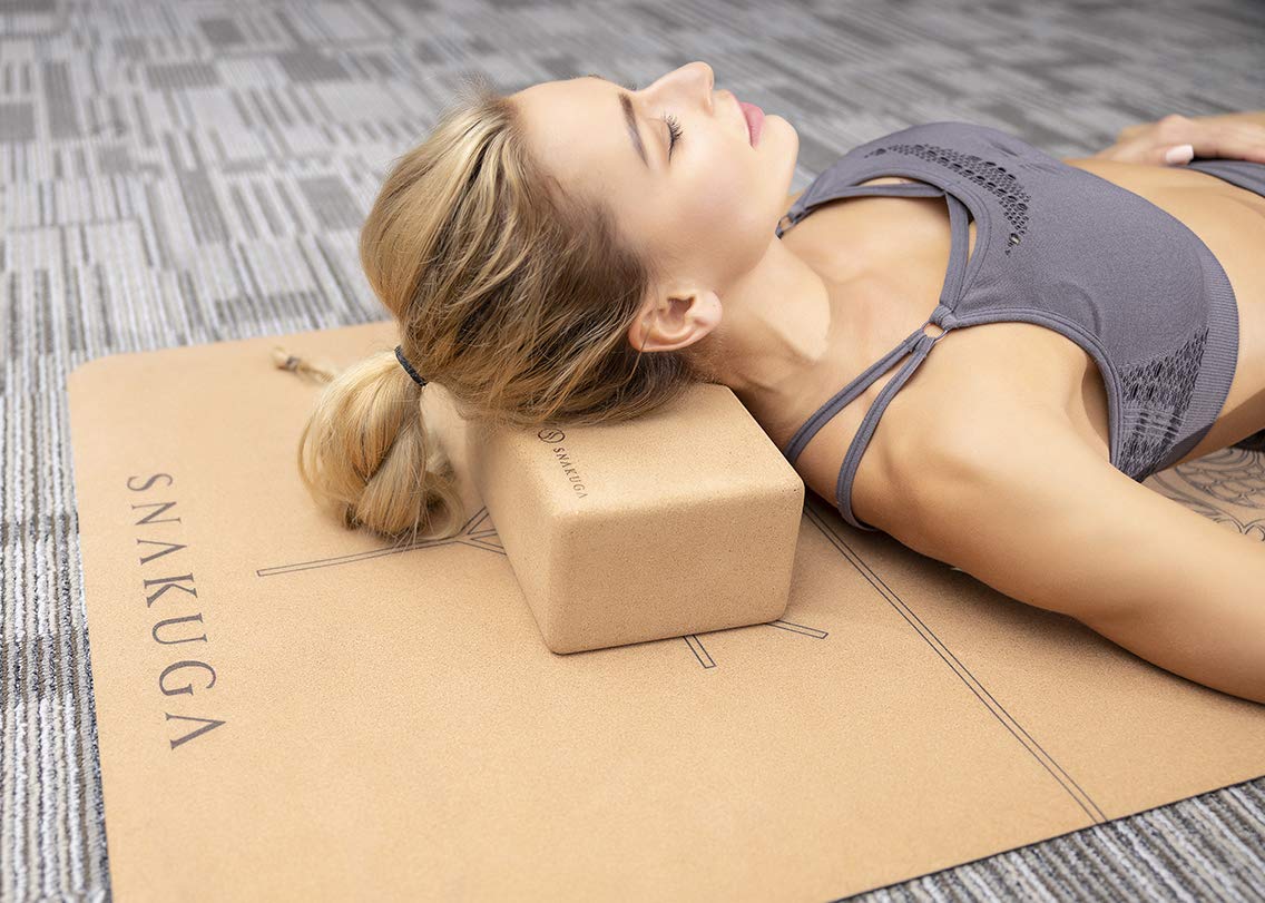 Cork Yoga Block 2 Pack for Pilates 9"x6"x4" Non