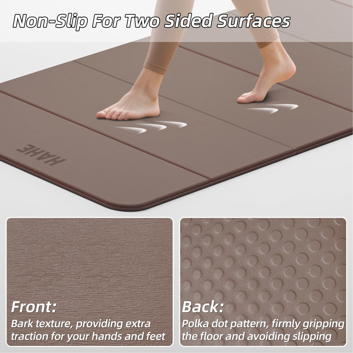 Foldable Yoga Mat 74"Lx32"Wx1 (Brown)