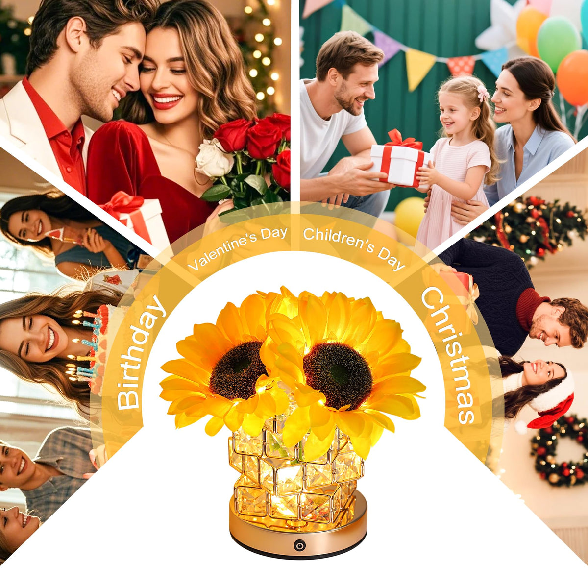 Sunflower Flower Lamp Gifts for Women (SUNFLOWER-Square)