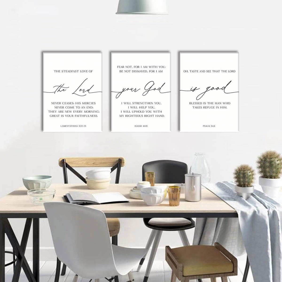 3 Piece Scripture Christian Canvas Wall Art Bible Verse Jesus Wall Art Bible Quotes Church Decor Lamentations Isaiah Psalm Art Prints for Living Room Bedroom Office 16"x24" (Psalms of Lament / 16x24in)